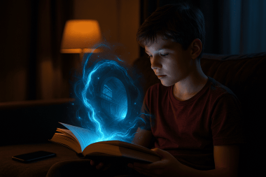 Cum îl convingi pe copilul tău să schimbe telefonul cu o carte care are mai multă acțiune decât Fortnite